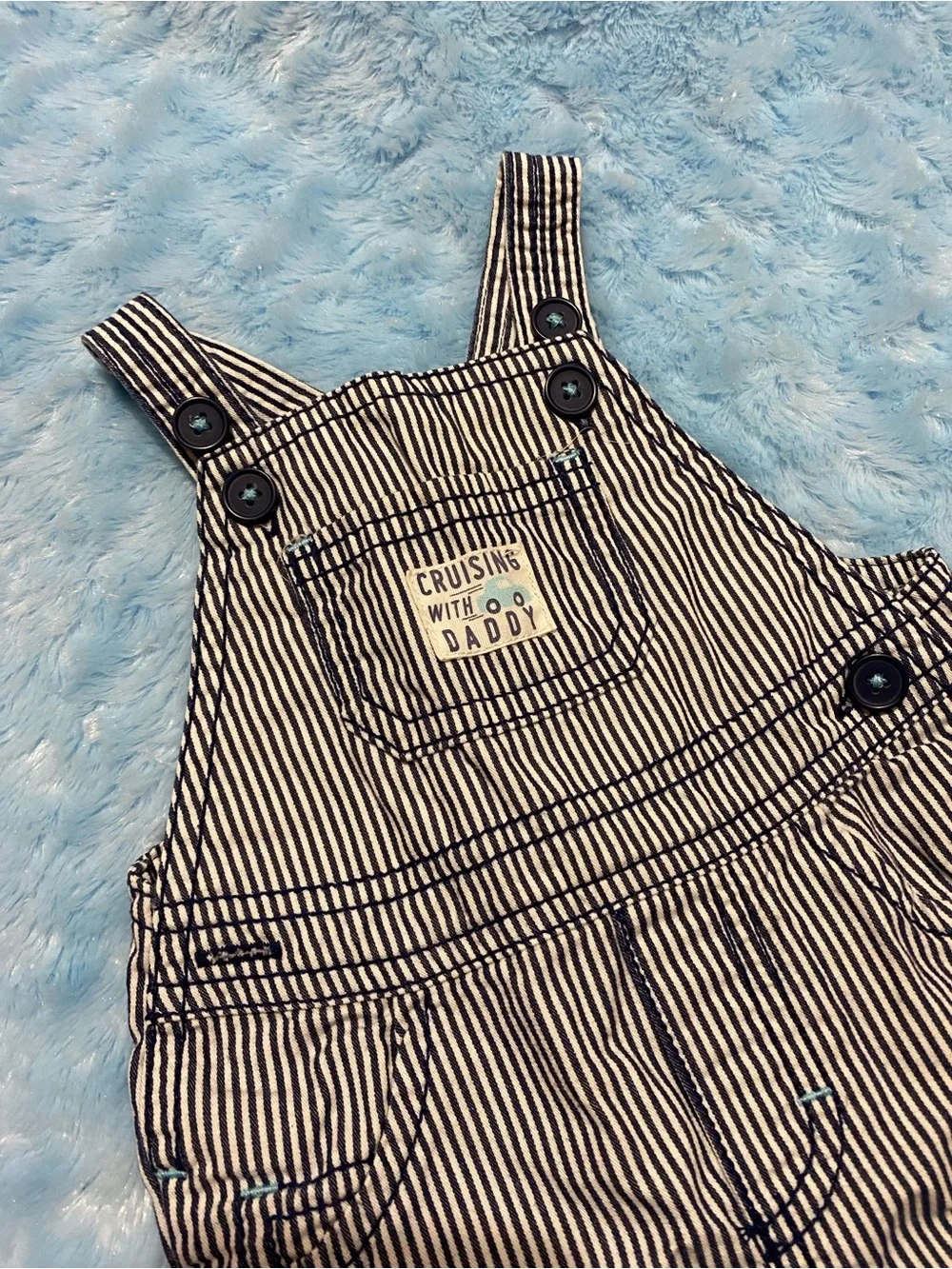 Carter's Navy & White Striped Kids Overalls